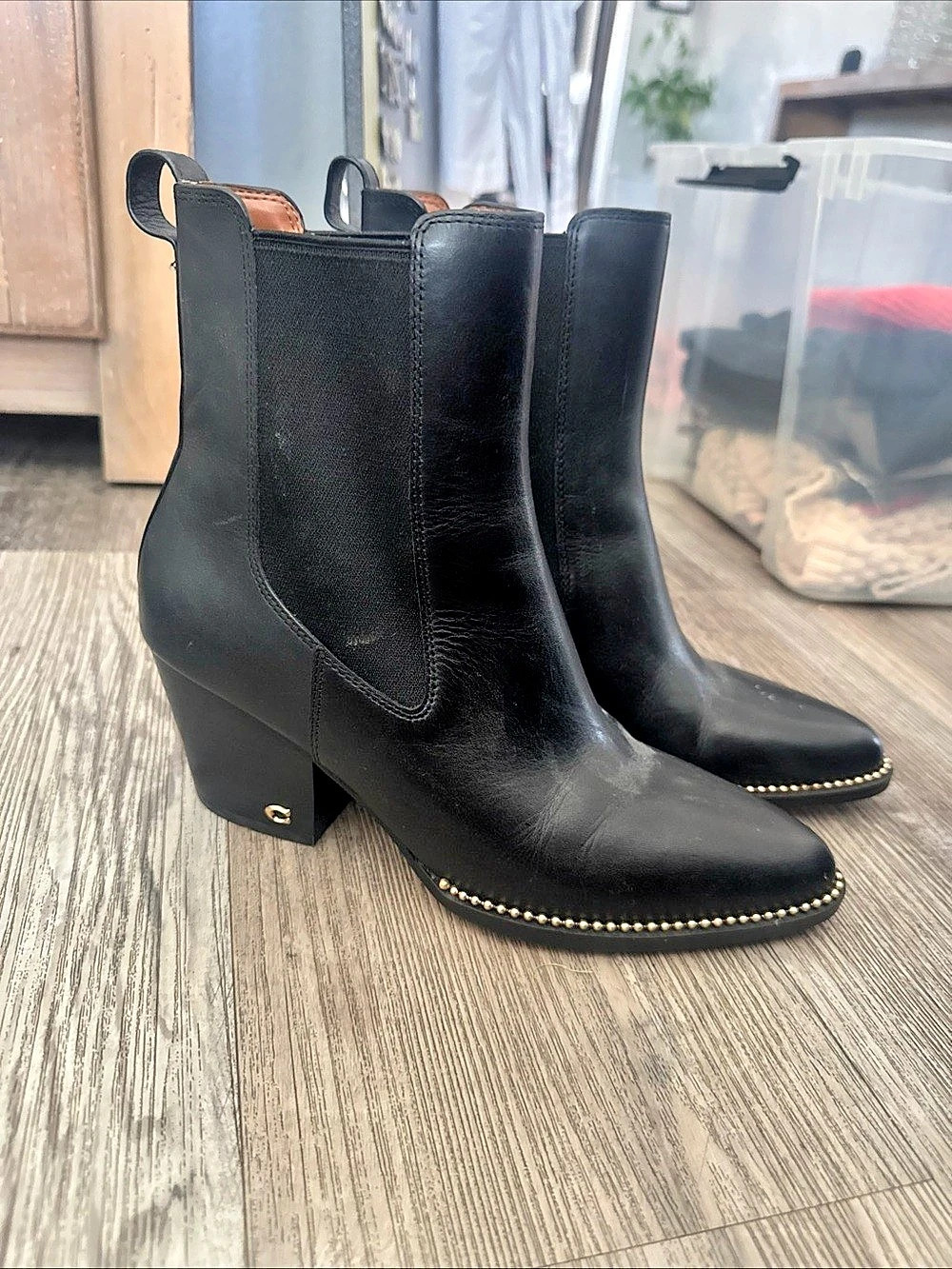 Coach Studded Leather Ankle Boots US 8.5